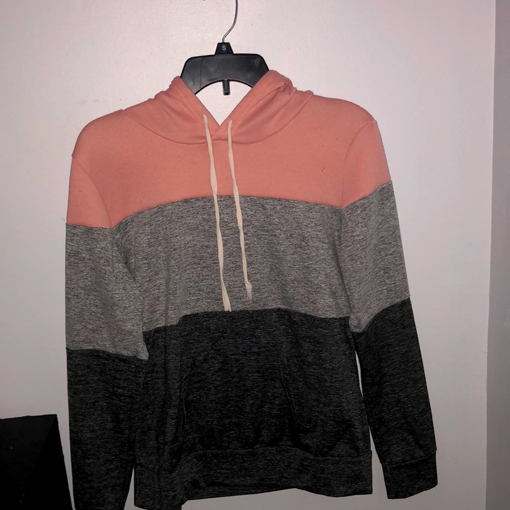 Small pink gray and black hoodie